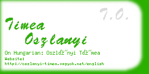 timea oszlanyi business card